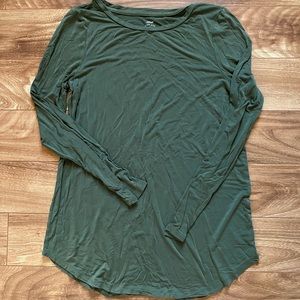 Aerie Just Add Leggings Olive Long Sleeve Shirt